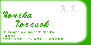 monika korcsok business card