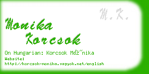 monika korcsok business card